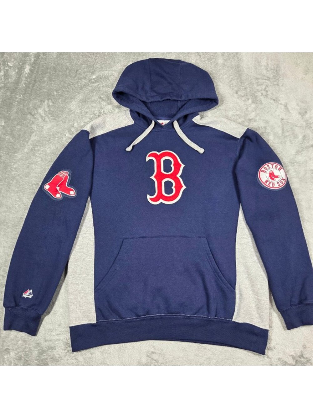 Boston Red Sox Hoodie Mens Medium Navy Blue Majestic Baseball MLB Sweatshirt